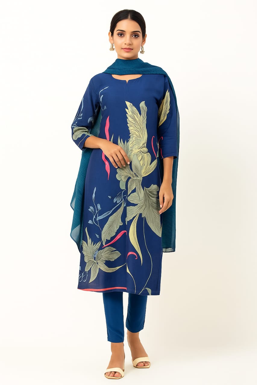 Ananya Creations Glass Cotton Unstitched Suit Set