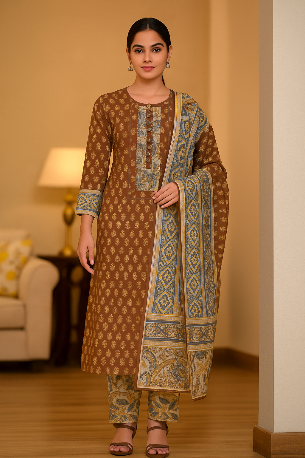 Formal Cotton Printed Unstitched Suit Set