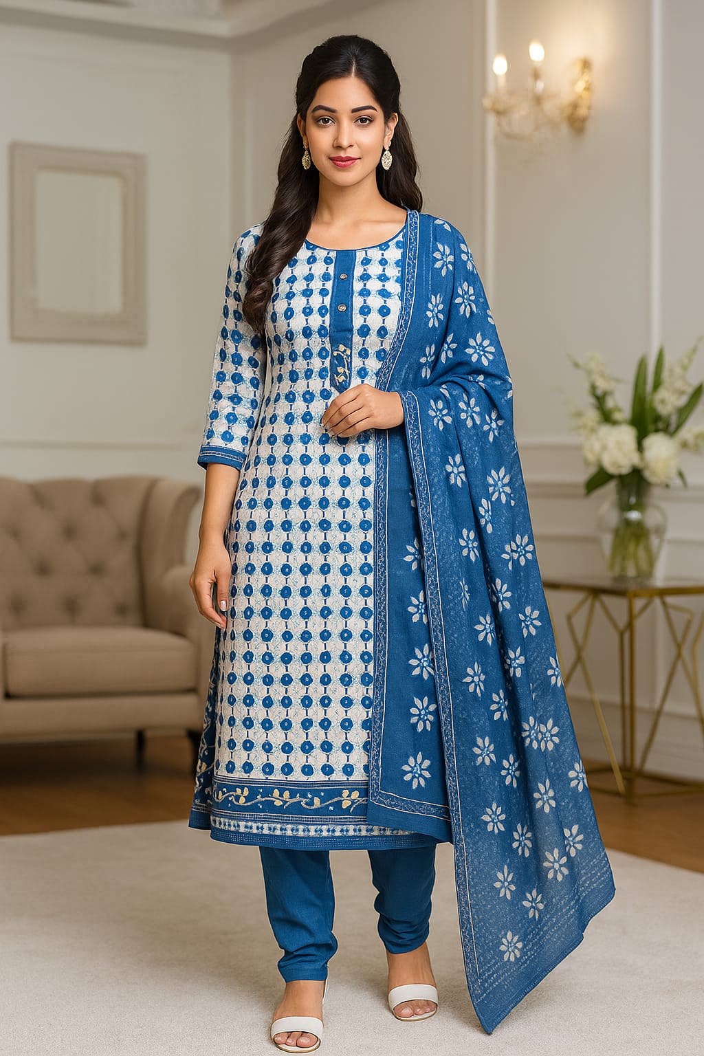 Prime Printed Cotton Unstitched Suit Set– Elegance in Every Thread