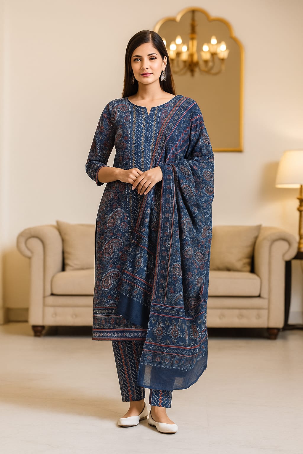 Printed Cotton Unstitched Suit Set