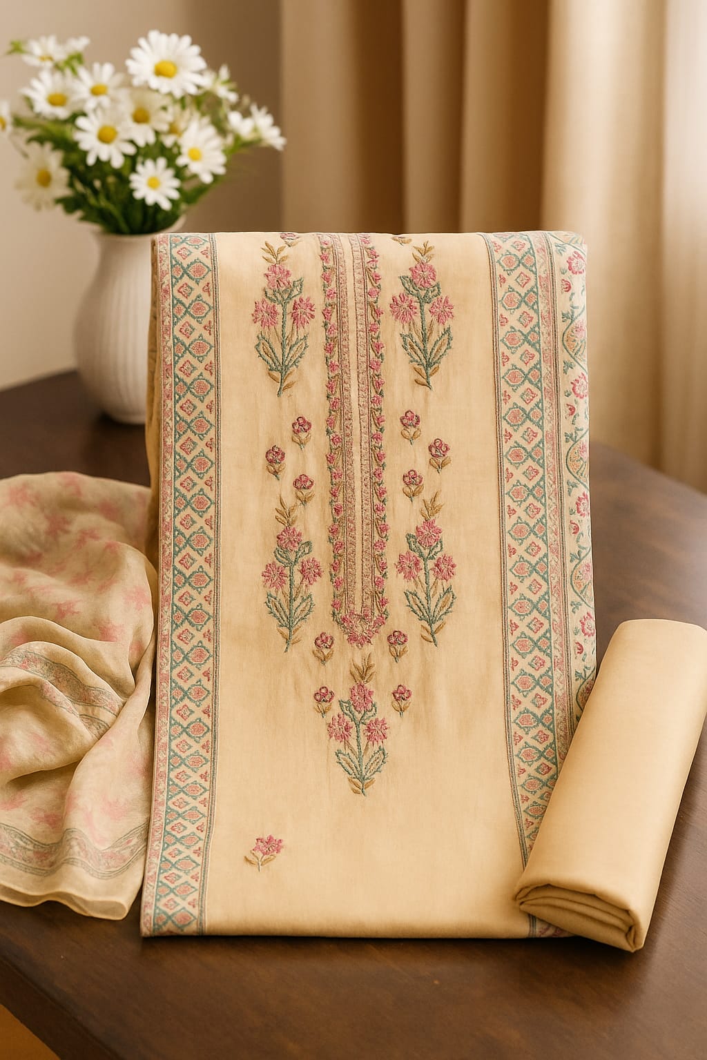 Threaded Grace – Embroidered Suit Set