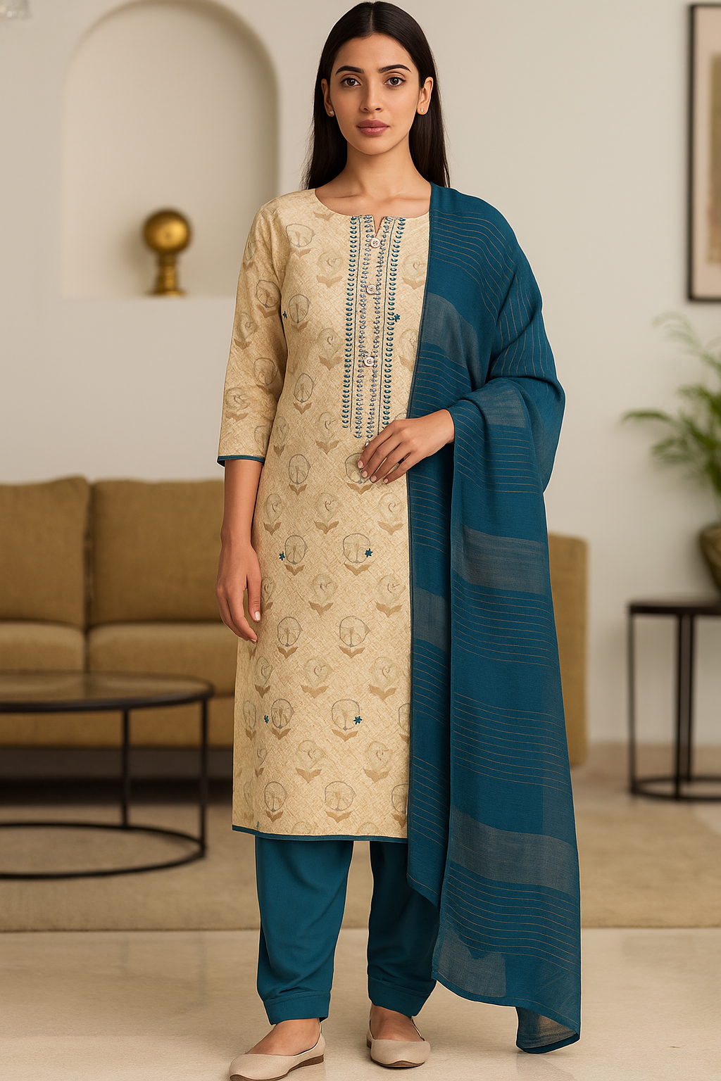 Anaya Rayon Elegance Unstitched Suit Set