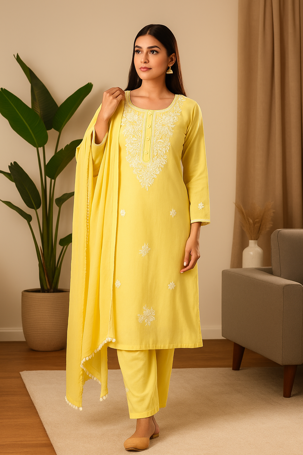 Ananya Creations – Silk Cotton Embroidered Unstitched Suit Set