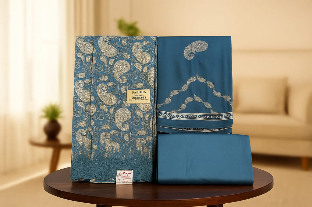 Floral Drift – Rayon Cotton Unstitched Set