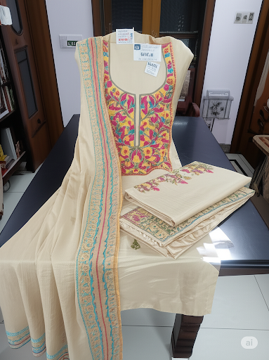 Ananya Creations: Beautiful Embroided Cotton Unstitched Suit Set