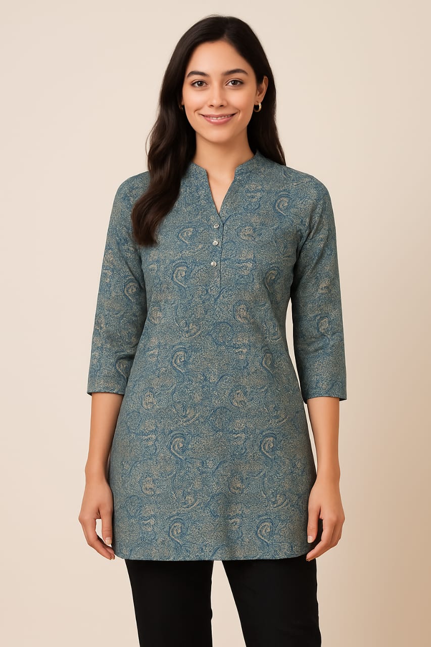 Ananya Creations Cloud Grey Print Kurti