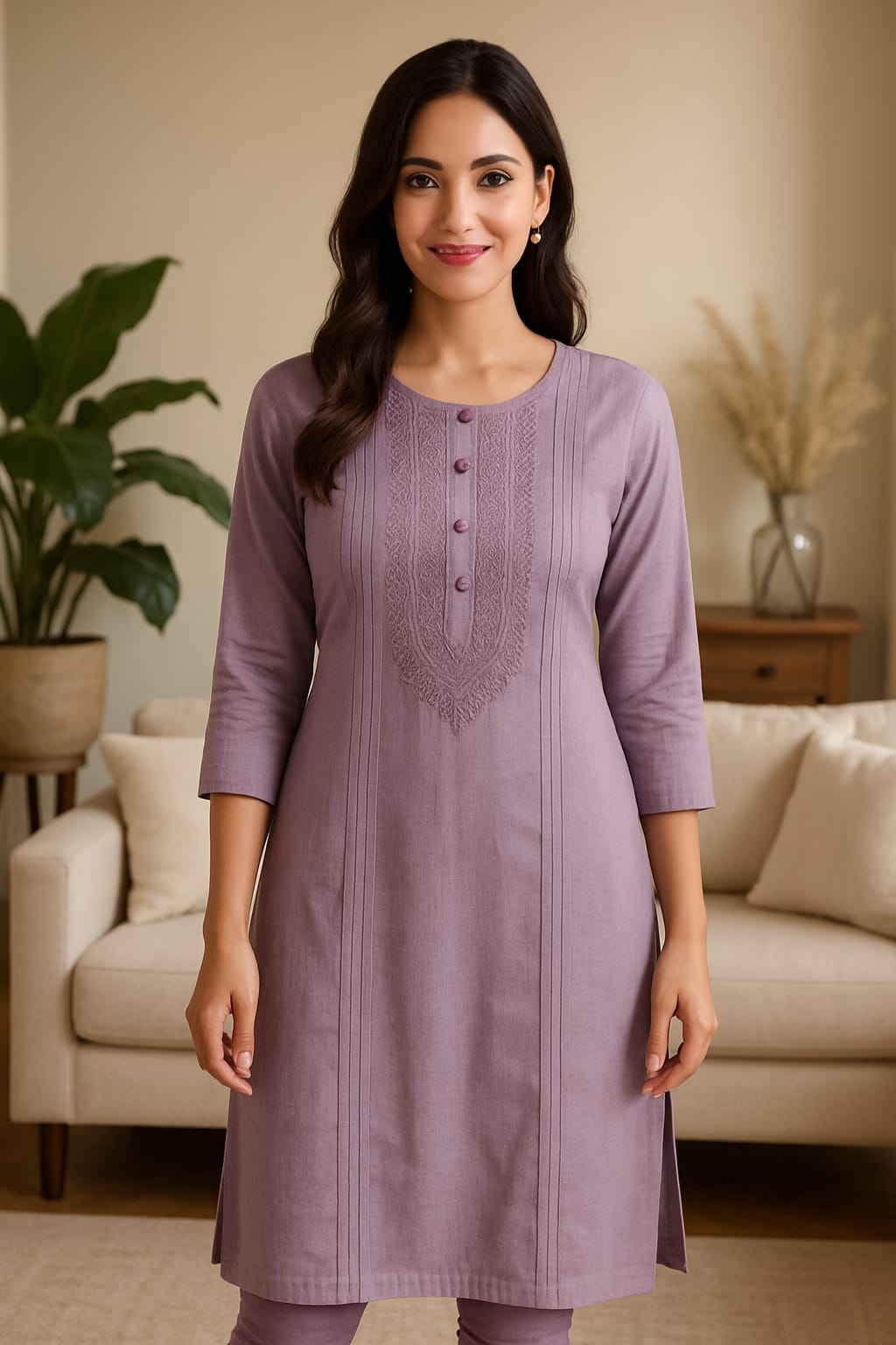 Ananya Creations Light Purple Full Kurti
