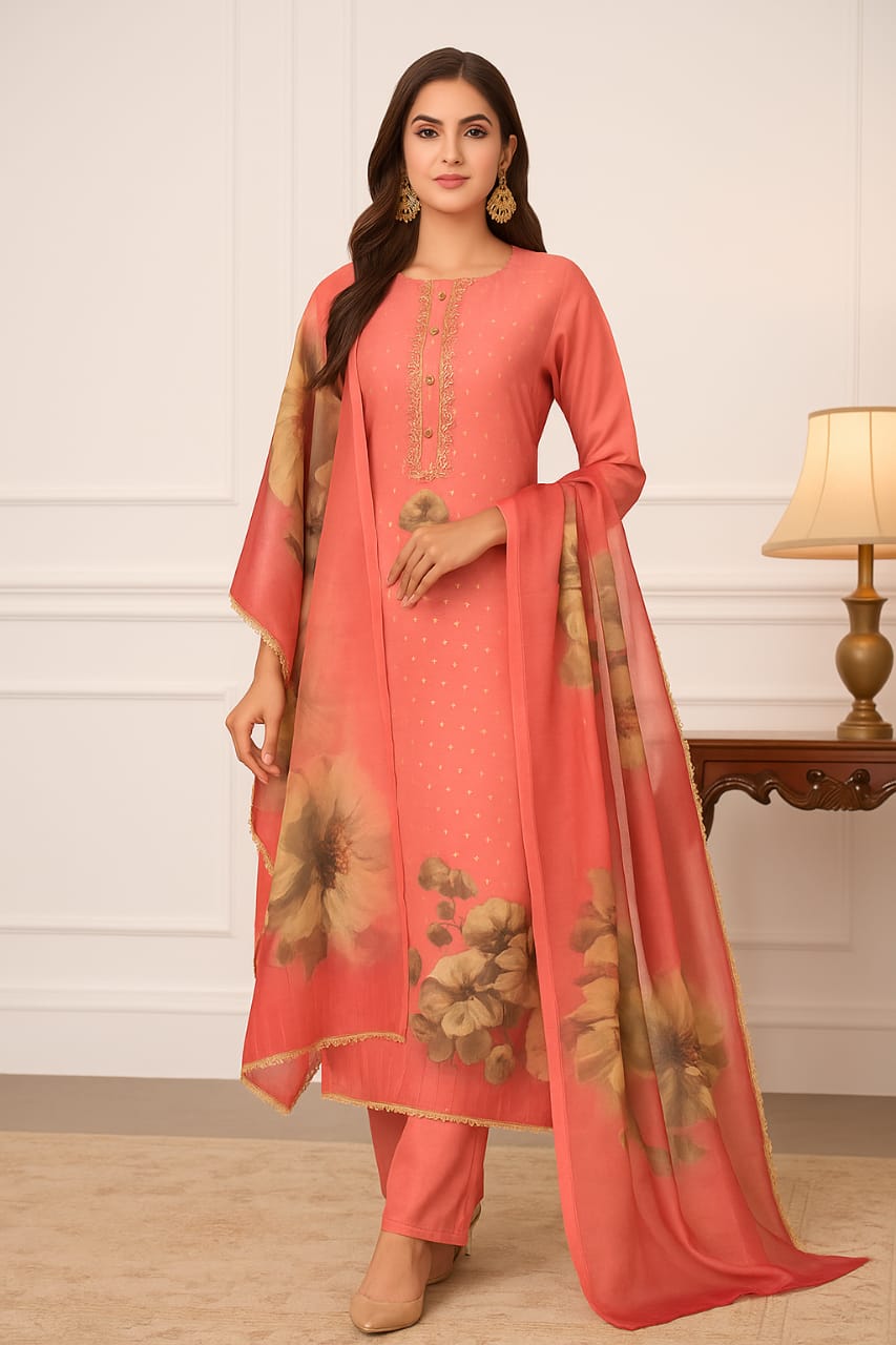 Ananya Creations Premium Tissue Silk Unstitched Suit for Women