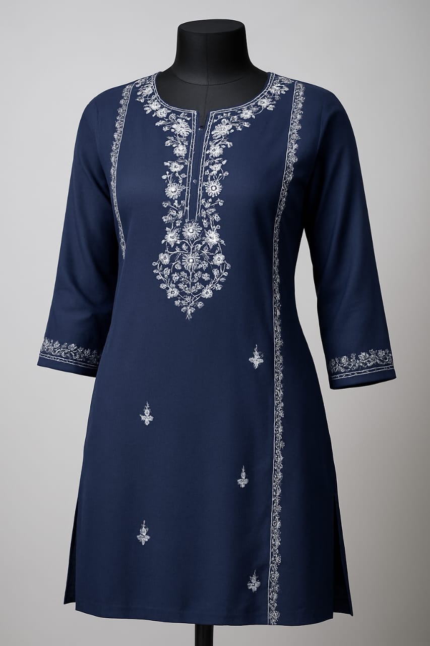 Feather Touch Blue Colour Kurti